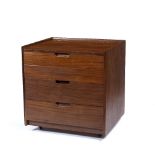 Late 20th Century chest, with fitted compartment and drawers, teak 62cm wide x 63cm high x 52cm deep