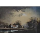 Rowland Hilder (1905-1993) 'Passing shower' limited edition etching numbered 31/175 and signed in