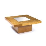 G-plan coffee table birdseye maple, with glass inset top 100cm x 42cm