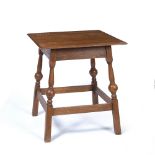 Heals style square occasional table, oak 61cm wide x 69cm high
