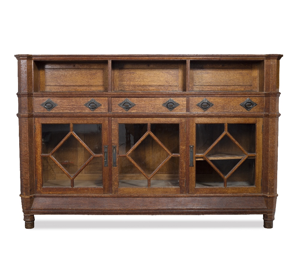 Attributed to George Jack for Morris & Co sideboard, oak, central drawer stamped 'Morris & Co, 449