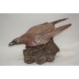 Julian Stanley (b.1951) model of an eagle, carved limewood 84cm wide x 60cm high