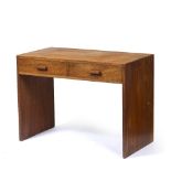 Heals style desk, fitted with two drawers, teak 96cm wide x 71cm high x 56cm deep