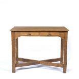 Heals desk or side table, fitted with two frieze drawers, circa 1910, oak 107cm wide x 81cm high x