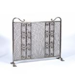 Archibald Carne (1849-1968) fire screen, polished steel stamped 'A. Carne, Truro' to the underside