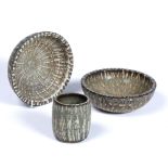 Gunnar Nylund for Rorstrand ceramics two bowls and a beaker, incised 'R GN, SWEEDEN, 3' to the