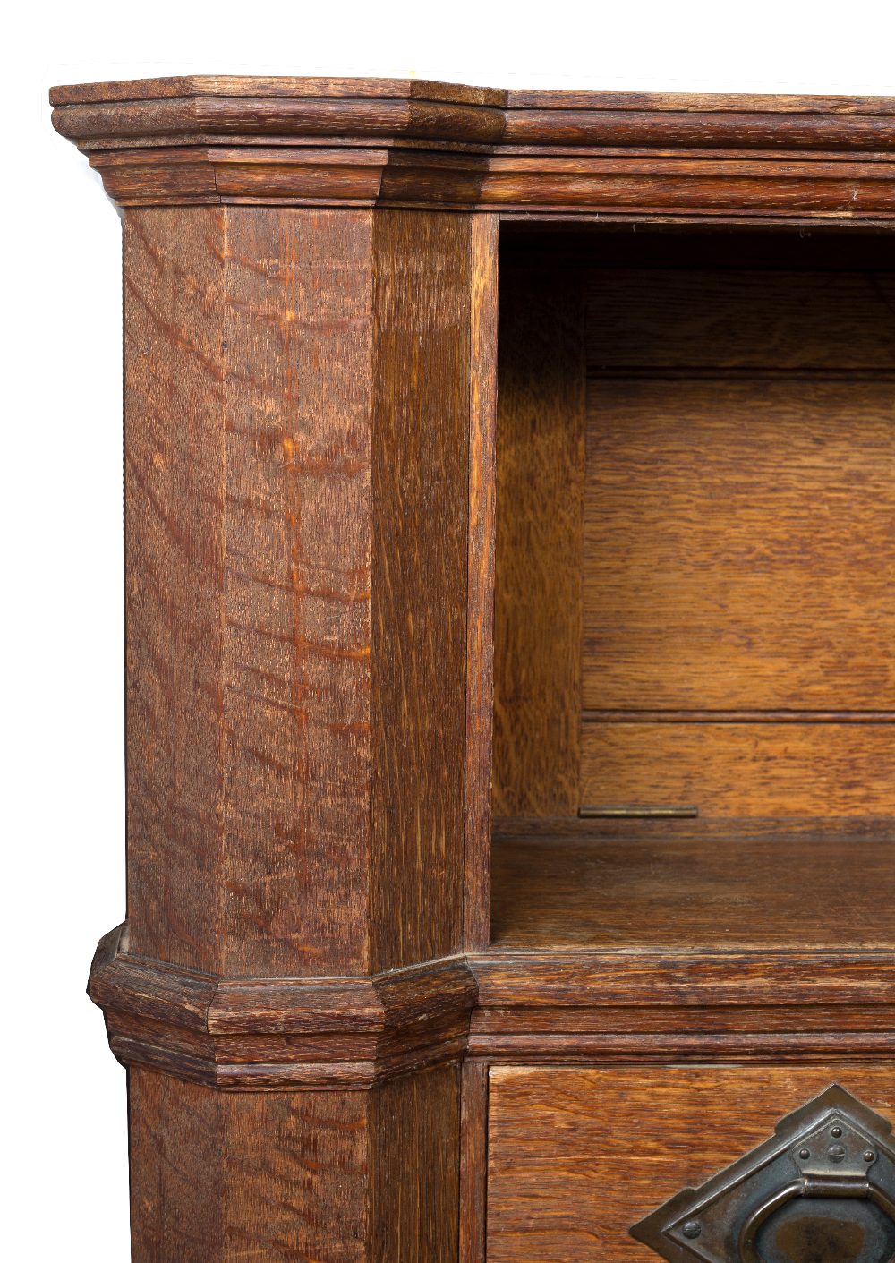 Attributed to George Jack for Morris & Co sideboard, oak, central drawer stamped 'Morris & Co, 449 - Image 5 of 6