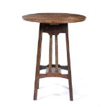 Arts and Crafts occasional table, with parquetry decoration, oak 51cm x 64cm