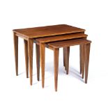 Gordon Russell Limited nest of three tables, walnut stamped to the underside largest measures 61cm