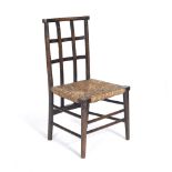 Liberty & Co child's chair, lattice back and raffia seat 66cm high