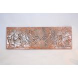 Art Deco style wall plaque decorated with stylised female figures unsigned 38cm x 110cm