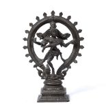 Bronze dancing Nataraja Indian, circa 1900 representing the dancing god Shiva 25cm high