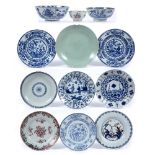 Group of porcelain Chinese, 19th Century including various dishes and bowls (12)