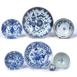 Two blue and white porcelain bowls, Chinese, Kangxi (1662-1722) one with a figure design to the