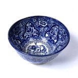 Staffordshire 'Persian market' bowl English, late 19th Century with central Islamic script,