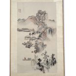 After Lan Ying Two hanging scrolls depicting mountainous landscapes (2)