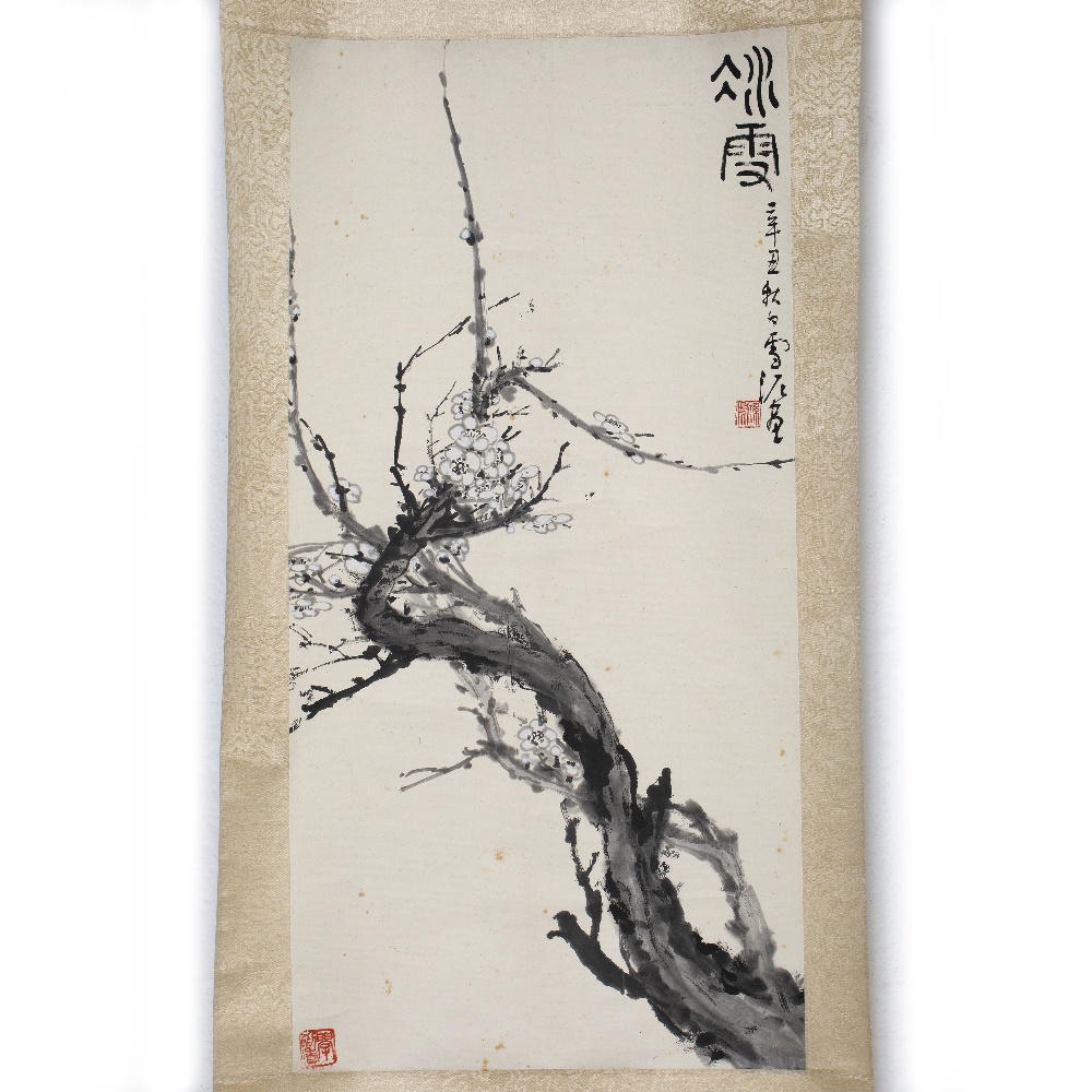 Sun Hsieh Ni Plum blossom, hanging scroll, ink on paper 67cm x 35cm