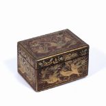 Small export kidney lacquer box Chinese, circa 1800 painted with doves and foliage 10cm x 6.5cm x