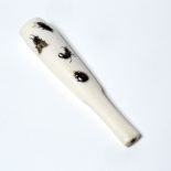 Ivory cigarette holder Japanese, late Meiji decorated in the shibayama style with an overlay of