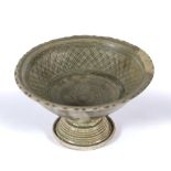Pedestal celadon bowl Chinese, Sawankhalok, 15th Century with incised decoration, on a stepped