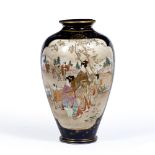 Satsuma baluster vase Japanese, 19th Century decorated depicting Geishas in a garden against a