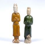 Two Sancai glazed figures Tang dynasty (618-907) the figures depicted in a standing position, with