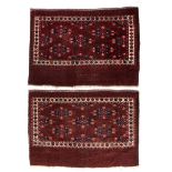 Pair of chuval type bag-faces Turkoman Yomud, circa 1880 118cm x 85cm approx