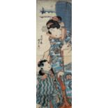 In the manner of Baichiro Kunisada Japanese, late 19th/early 20th Century woodblock print of a