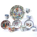 Group of pieces Chinese and Japanese, 18th/19th Century including a famille rose plate painted