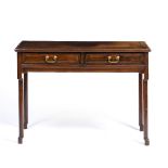 Hardwood side table Chinese, late 19th/early 20th Century fitted two drawers 110cm across x 51cm