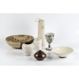 Collection of studio pottery to include: Edgar Campden at Aldermaston Pottery goblet, attributed