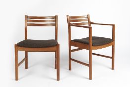 Robert Heritage (b.1927) for Archie Shine Furniture two dining chairs, one standard, one elbow chair