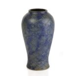 Martin Brothers vase, two tone blue and green incised repeating pattern, inscribed 'Martin Bros