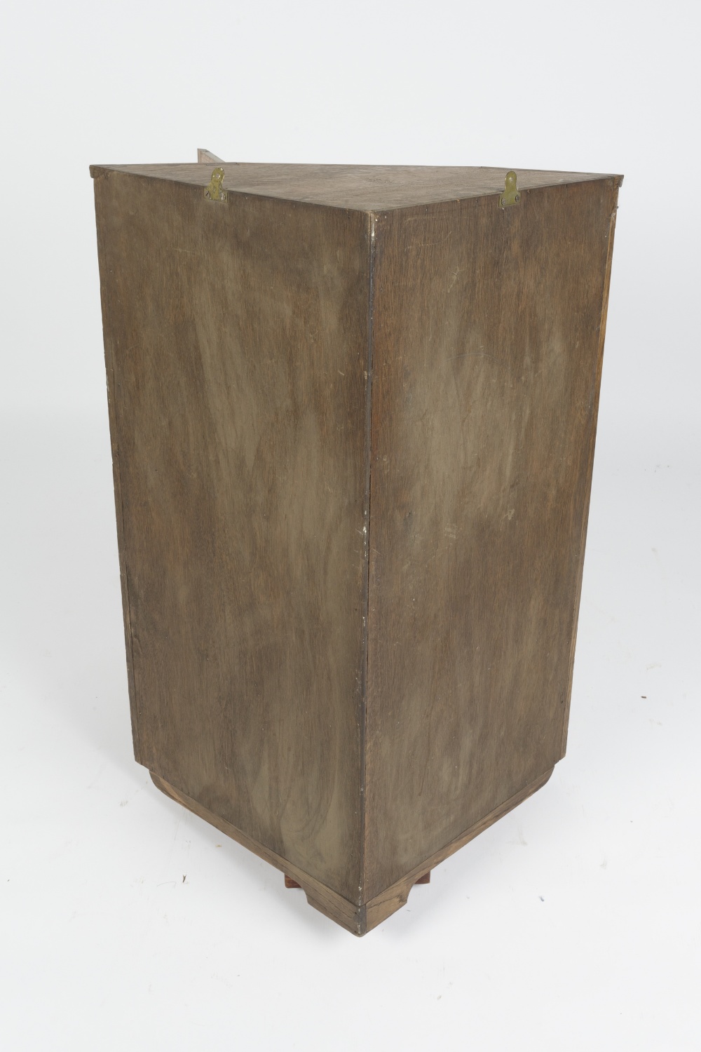 Yorkshire School panelled corner cupboard, oak, unsigned 86cm high - Image 3 of 3