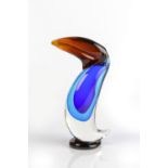 Attributed to Murano Glass Toucan, in coloured glass, unsigned 26cm high