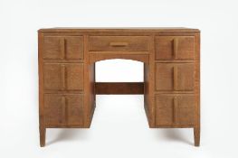 Cotswold School desk oak, unsigned 105cm x 78cm x 50cm
