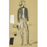 Cecil Beaton (1904-1980) 'No. 194 Male Dancer' watercolour, signed lower right 31cm x 18.5cm