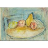 André Bicat (1909-1996) 'Still life with fruit' watercolour, signed and date in pencil lower left