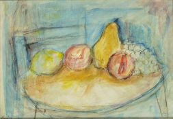 André Bicat (1909-1996) 'Still life with fruit' watercolour, signed and date in pencil lower left