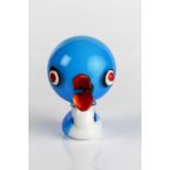 After Alessandro Pianon blue glass bird, possibly Murano, unsigned 12cm high