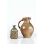 Svend Bayer (b.1946) jug, wood fired 27cm high and a Bernard H. Charles (b.1930) studio pottery