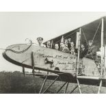 Photographic print "The first Airbus to carry ten" depicting a Grahame-White Biplane, inscribed to