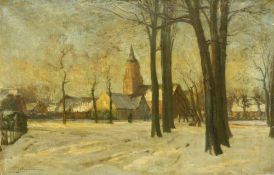 David Schulman (1881-1966) 'The Brink at Laren' oil on canvas, signed lower left 44.5cm x 69.5cm