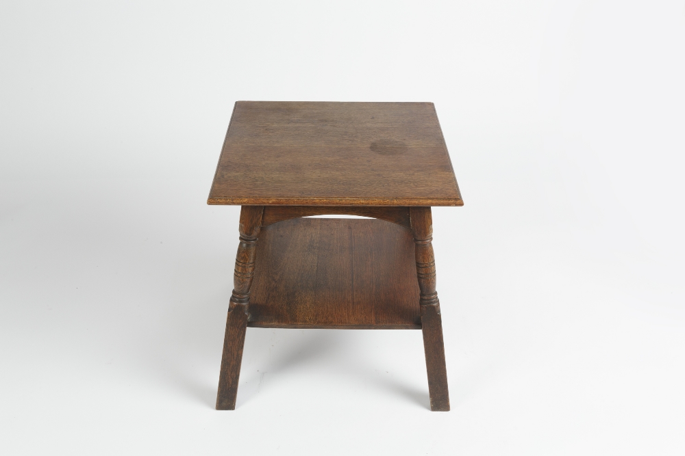 In the manner of Heals table with undertier, oak, unsigned 58cm x 57cm - Image 2 of 3