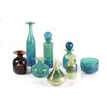 Designed by Michael Harris (1933-1994) at Mdina glass, Malta five pieces of Ming pattern, to include