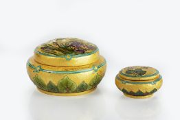 Paul Milet (1870-1950) for Sevres porcelain circular trinket box and cover with a gilt ground and