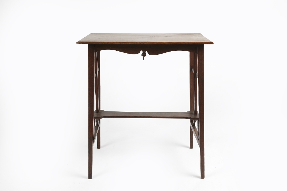 In the manner of Edward William Godwin (1833 - 1886) mahogany occasional table, unsigned 58cm x 65cm