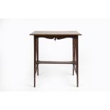 In the manner of Edward William Godwin (1833 - 1886) mahogany occasional table, unsigned 58cm x 65cm
