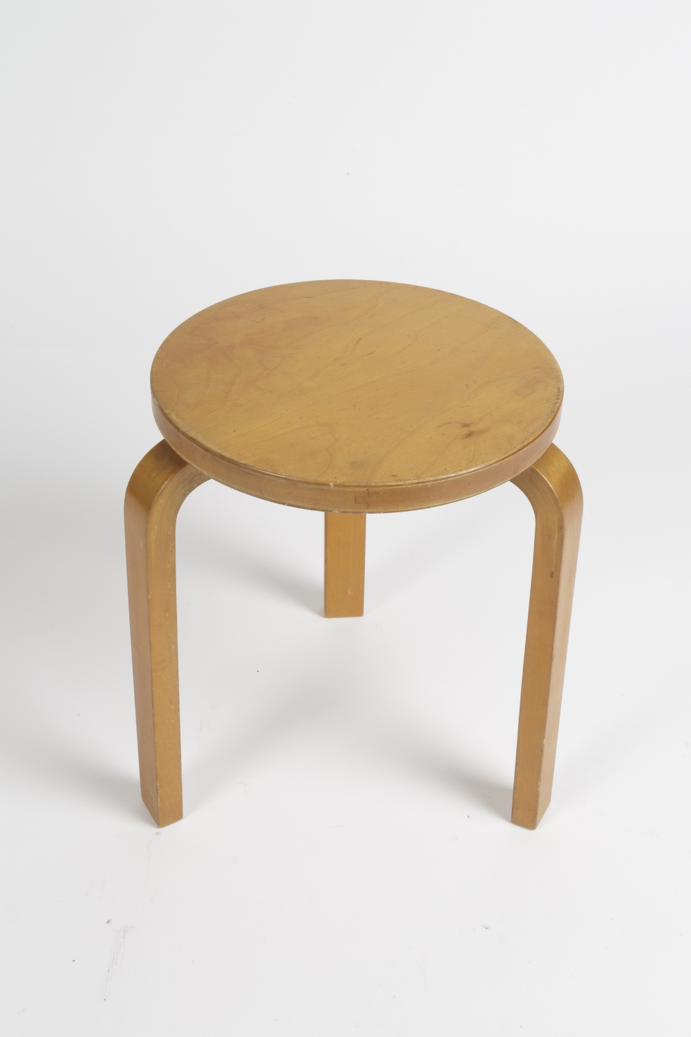 Alvar Aalto (1898-1976) for Finmar Ltd stool, bent laminated birch, with Finmar label to the - Image 2 of 4