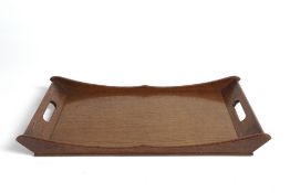 Arthur Simpson (1857-1922) of Kendal twin handled serving tray, oak, Arts and Crafts period 62cm x